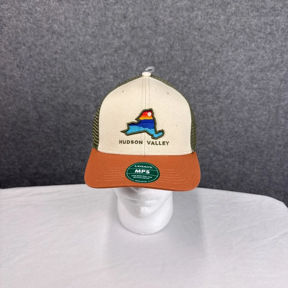 Legacy Trucker Hat Hudson Valley NY Adjustable Snapback Green Orange New York